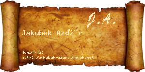Jakubek Azár névjegykártya